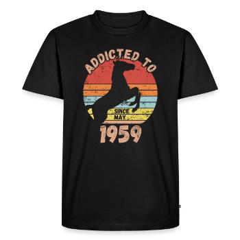 Birthday Horses Riding May 1959 - Men's Premium Organic T-Shirt - black - Front - Nico (187cm)