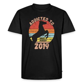 Anniversaire Équitation Août 2019 - T-shirt Premium bio Homme - noir - Devant - Nico (187cm)