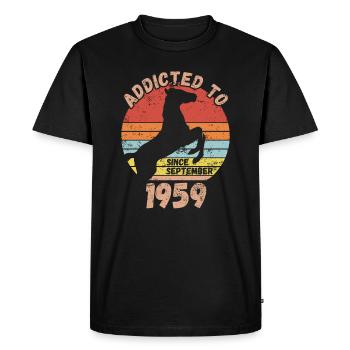 Birthday Horses Riding September 1959 - Men's Premium Organic T-Shirt - black - Front - Nico (187cm)
