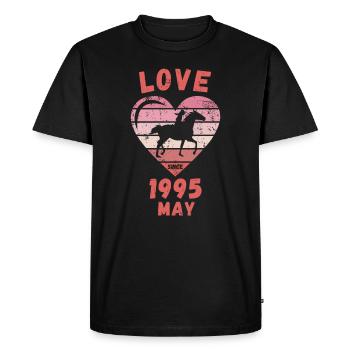 Love Horse Riding Birthday Mai 1995 - T-shirt Premium bio Homme - noir - Devant - Nico (187cm)