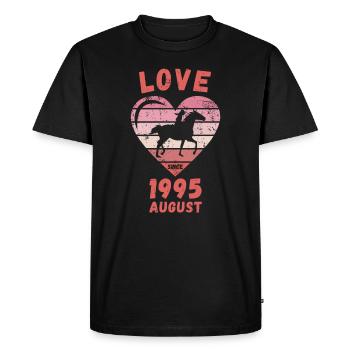 Love Horse Riding Birthday Août 1995 - T-shirt Premium bio Homme - noir - Devant - Nico (187cm)