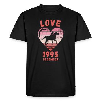 Love Horse Riding Birthday Décembre 1995 - T-shirt Premium bio Homme - noir - Devant - Nico (187cm)