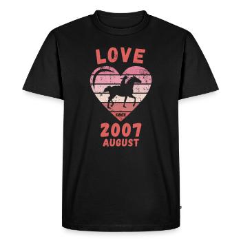Love Horse Riding Birthday Août 2007 - T-shirt Premium bio Homme - noir - Devant - Nico (187cm)