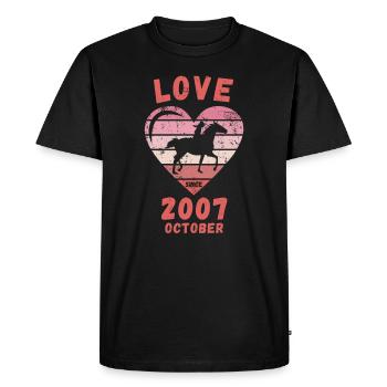 Love Horse Riding Birthday Octobre 2007 - T-shirt Premium bio Homme - noir - Devant - Nico (187cm)