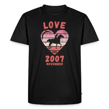 Love Horse Riding Birthday Novembre 2007 - T-shirt Premium bio Homme - noir - Devant - Nico (187cm)