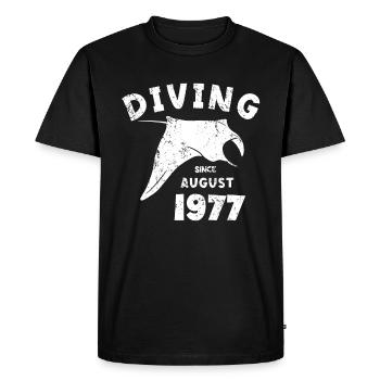 Diver Birthday - Diving since August 1977 - Men's Premium Organic T-Shirt - black - Front - Nico (187cm)