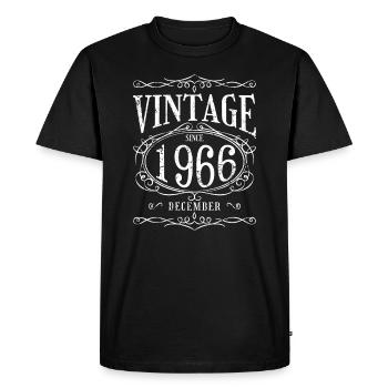 Birthday - Vintage since December 1966 - Men's Premium Organic T-Shirt - black - Front - Nico (187cm)