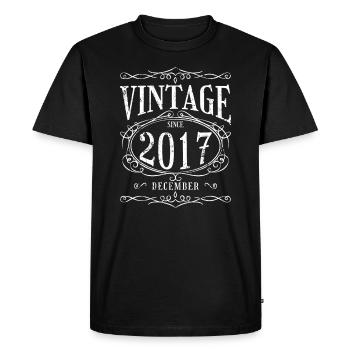 Birthday - Vintage since December 2017 - Men's Premium Organic T-Shirt - black - Front - Nico (187cm)