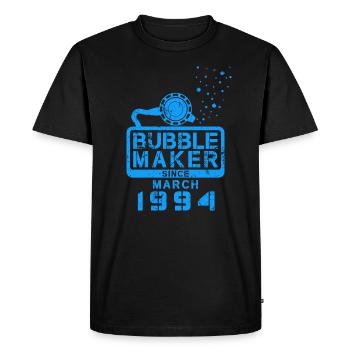 Diver Birthday Bubblemaker since March 1994 - Men's Premium Organic T-Shirt - black - Front - Nico (187cm)