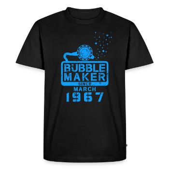 Diver Birthday Bubblemaker since March 1967 - Men's Premium Organic T-Shirt - black - Front - Nico (187cm)