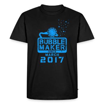 Diver Birthday Bubblemaker since March 2017 - Men's Premium Organic T-Shirt - black - Front - Nico (187cm)