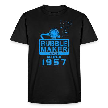 Diver Birthday Bubblemaker since March 1957 - Men's Premium Organic T-Shirt - black - Front - Nico (187cm)