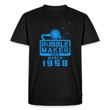 Diver birthday Bubblemaker since March 1958 - Men's Premium Organic T-Shirt - black - Front - Nico (187cm)
