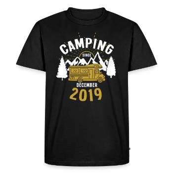 Birthday: Camping since December 2019 Motorhome - Men's Premium Organic T-Shirt - black - Front - Nico (187cm)
