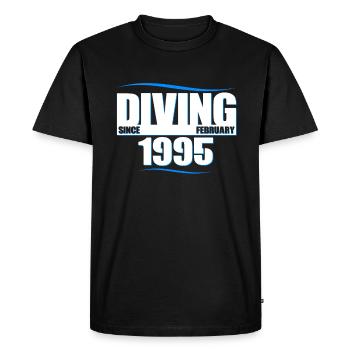 Diver Birthday - Diving since February 1995 - Men's Premium Organic T-Shirt - black - Front - Nico (187cm)