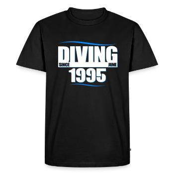 Diver Birthday - Diving since June 1995 - Men's Premium Organic T-Shirt - black - Front - Nico (187cm)