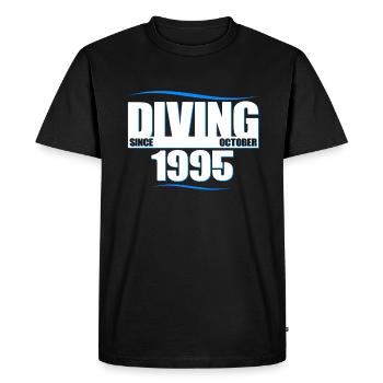 Diver Birthday - Diving since October 1995 - Men's Premium Organic T-Shirt - black - Front - Nico (187cm)