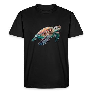 Turtle - Turtle - Diving - Sea - Men's Premium Organic T-Shirt - black - Front - Nico (187cm)