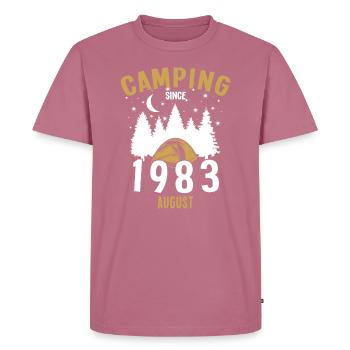 Anniversaire: Camping depuis août 1983 Camping - T-shirt Premium bio Homme - mauve - Devant - Nico (187cm)