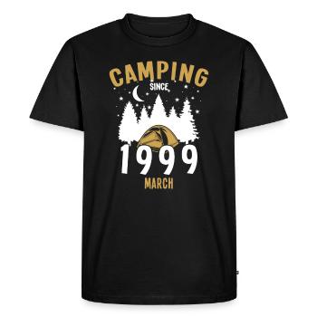 Anniversaire: Camping depuis mars 1999 Zelten - T-shirt Premium bio Homme - noir - Devant - Nico (187cm)