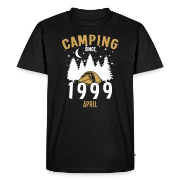 Anniversaire: Camping depuis avril 1999 Zelten - T-shirt Premium bio Homme - noir - Devant - Nico (187cm)