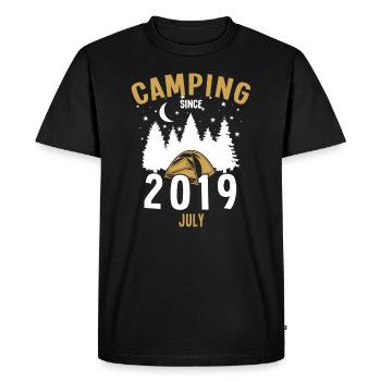 Birthday: Camping since July 2019 Zelten - Men's Premium Organic T-Shirt - black - Front - Nico (187cm)
