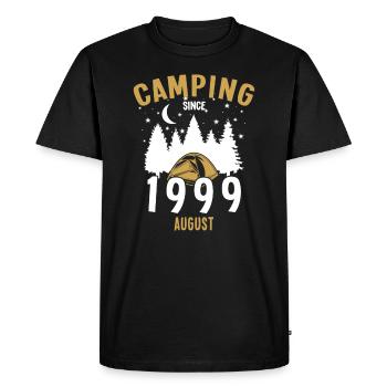 Anniversaire: Camping depuis août 1999 Zelten - T-shirt Premium bio Homme - noir - Devant - Nico (187cm)