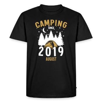 Birthday: Camping since August 2019 Camping - Men's Premium Organic T-Shirt - black - Front - Nico (187cm)