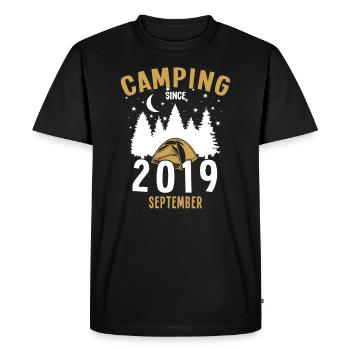 Birthday: Camping since September 2019 Camping - Men's Premium Organic T-Shirt - black - Front - Nico (187cm)