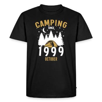 Anniversaire: Camping depuis Octobre 1999 Zelten - T-shirt Premium bio Homme - noir - Devant - Nico (187cm)