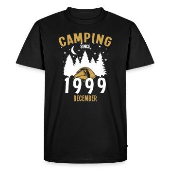 Anniversaire: Camping depuis Décembre 1999 Zelten - T-shirt Premium bio Homme - noir - Devant - Nico (187cm)