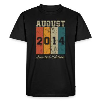 Date de naissance: Août 2014 - Limited Edition Retro - T-shirt Premium bio Homme - noir - Devant - Nico (187cm)