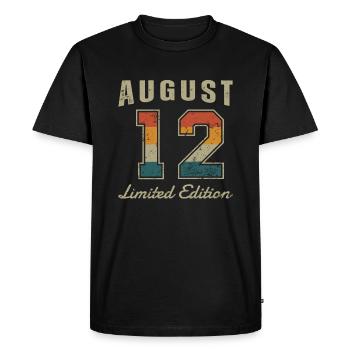Date de naissance: Août 2012 - Limited Edition Retro - T-shirt Premium bio Homme - noir - Devant - Nico (187cm)