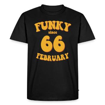 Funky Birthday: Février 1966 - Flower Power - T-shirt Premium bio Homme - noir - Devant - Nico (187cm)