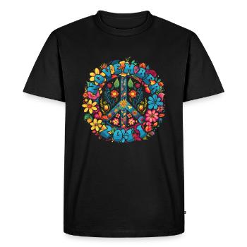 Flower Power Hippie Birthday - November 2011 - Men's Premium Organic T-Shirt - black - Front - Nico (187cm)