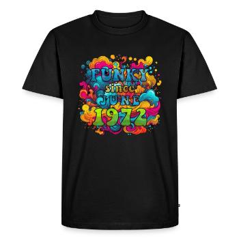 Funky Birthday: Juin 1972 - Psychadelic - T-shirt Premium bio Homme - noir - Devant - Nico (187cm)