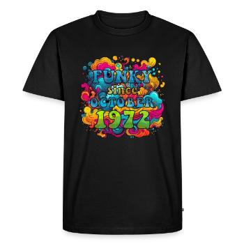 Funky Birthday: Octobre 1972 - Psychadelic - T-shirt Premium bio Homme - noir - Devant - Nico (187cm)