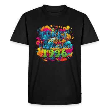 Funky Birthday: Février 1996 - Psychadelic - T-shirt Premium bio Homme - noir - Devant - Nico (187cm)