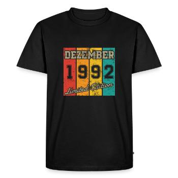 Date de naissance : Décembre 1992 - Édition limitée Retro - T-shirt Premium bio Homme - noir - Devant - Nico (187cm)