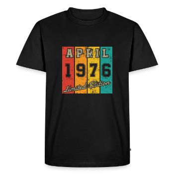 Date de naissance : Avril 1976 - Édition limitée Retro - T-shirt Premium bio Homme - noir - Devant - Nico (187cm)