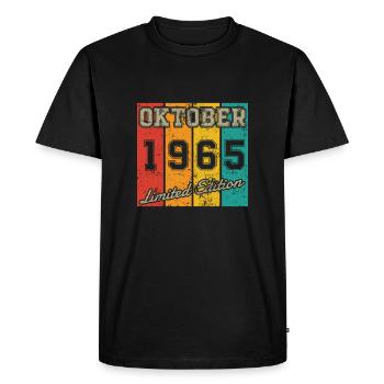 Geburtstag: Oktober 1965 - Limited Edition Retro - Männer Premium Bio T-Shirt - Schwarz - Vorne - Nico (187cm)
