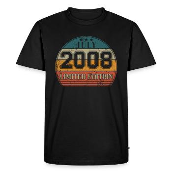 Anniversaire - Edition Limitée Juillet 2008 - T-shirt Premium bio Homme - noir - Devant - Nico (187cm)