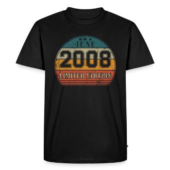 Anniversaire - Edition Limitée Juin 2008 - T-shirt Premium bio Homme - noir - Devant - Nico (187cm)