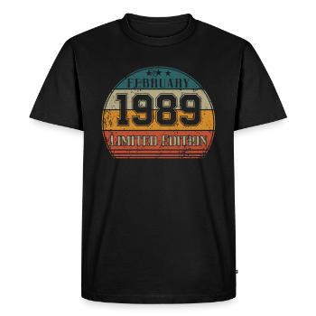 Anniversaire - Edition Limitée Février 1989 - T-shirt Premium bio Homme - noir - Devant - Nico (187cm)