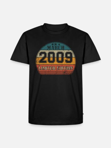 Birthday - Limited Edition March 2009 - Men's Premium Organic T-Shirt - black