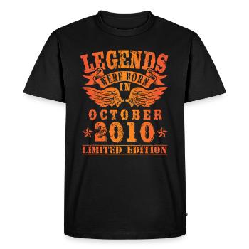 Legends sont nés en Octobre 2010 Anniversaire - T-shirt Premium bio Homme - noir - Devant - Nico (187cm)