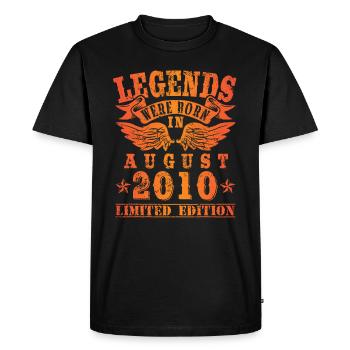 Les légendes sont nées en août 2010 Anniversaire - T-shirt Premium bio Homme - noir - Devant - Nico (187cm)