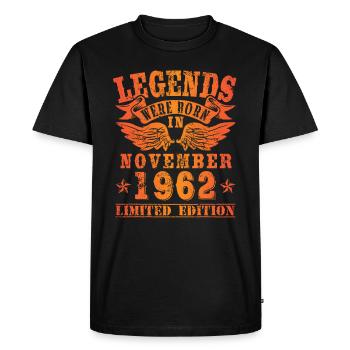 Legends were born in November 1962 Geburtstag - Männer Premium Bio T-Shirt - Schwarz - Vorne - Nico (187cm)