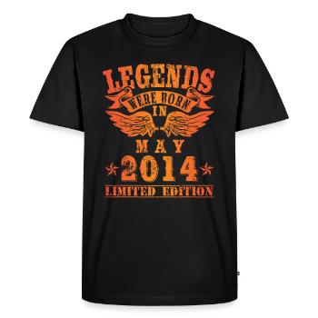 Legends were born in May 2014 Birthday - Men's Premium Organic T-Shirt - black - Front - Nico (187cm)
