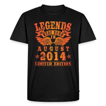 Legends were born in August 2014 Birthday - Men's Premium Organic T-Shirt - black - Front - Nico (187cm)